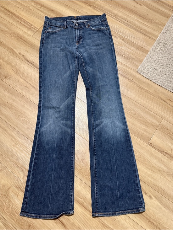 7 For All Mankind Denim - 7 For All Mankind Women's Medium Blue Straight Leg Jeans